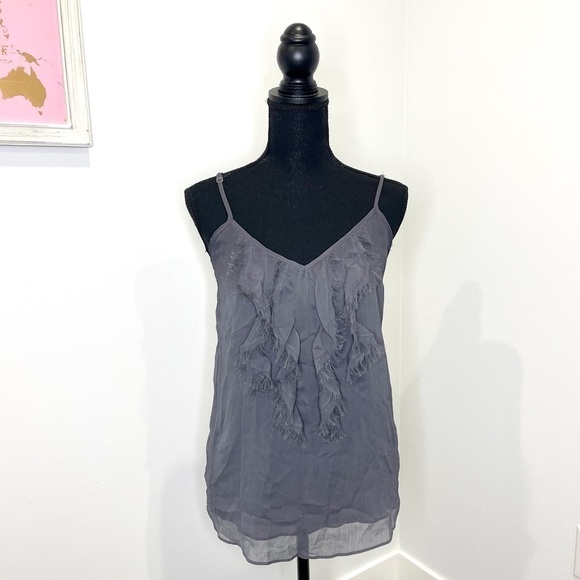 Old Navy Gray Ruffle Tank Top - Picture 1 of 6